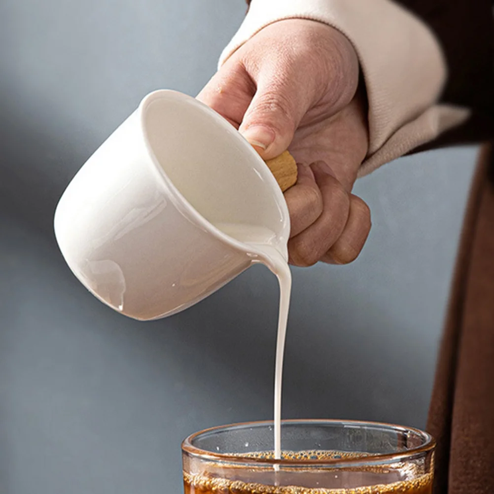 

2Pcs Small Creamer Pitcher Ceramic Milk Pourer for Espresso Syrup Jam Butter Gravy Boat Coffee Creamer Dispenser Kitchen Ladle