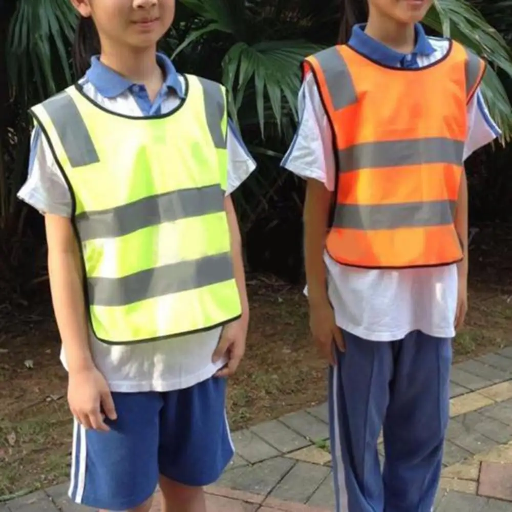 Rompi keselamatan anak, jaket visor tinggi, bersepeda, Jogging, lampu keselamatan, rompi reflektif, pakaian kerja pendek