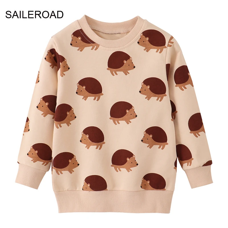 SAILEROAD Spring New Boys 2-7 Years Clothes Cotton Outerwear Cartoon Hedgehog Baby Tops Girls Kids Toddler Hoodie Sweatshirts