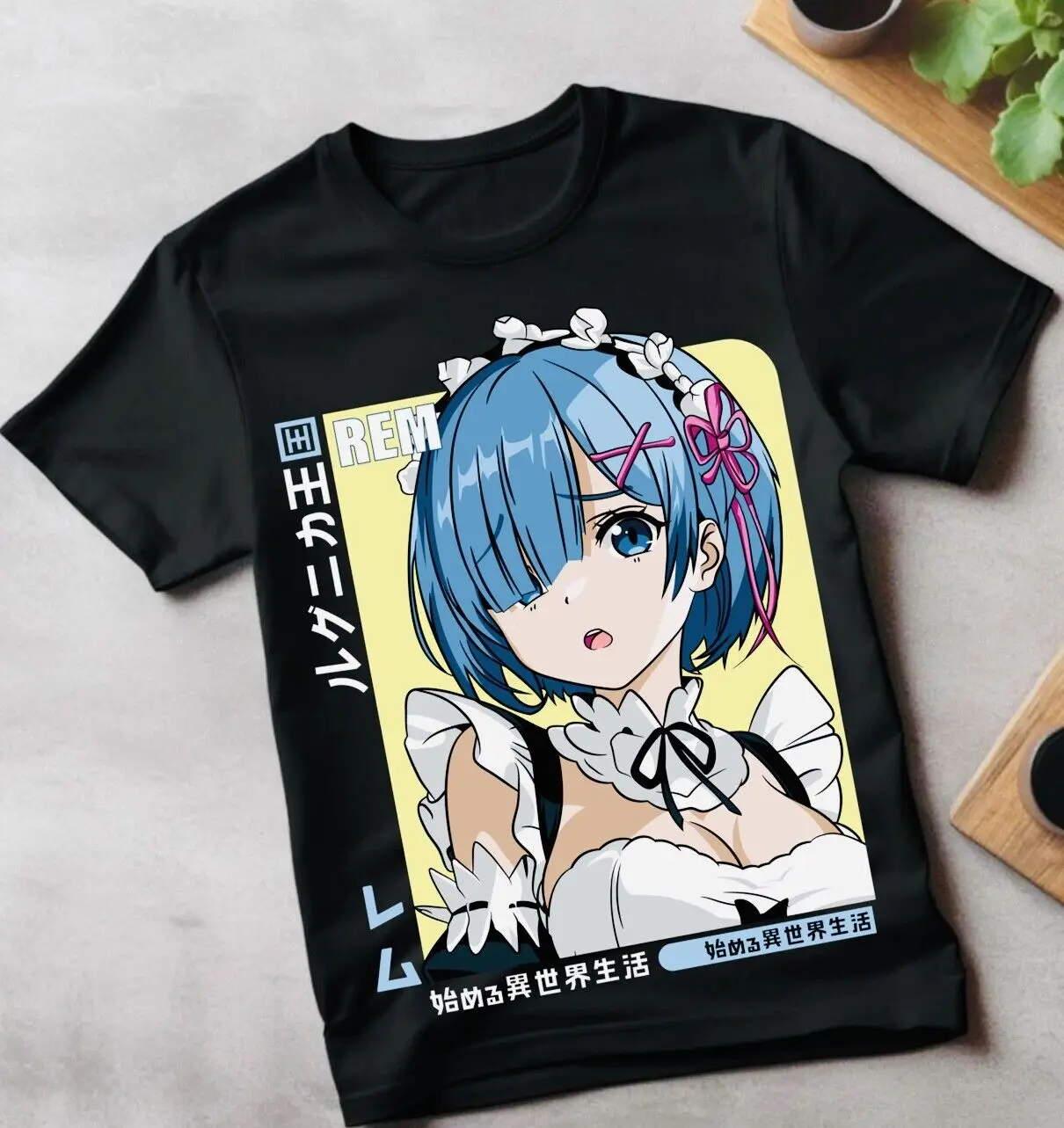 T-shirt Rem Re Zero, Cute Re Zero Ram,Subaru,Japanese,Manga Graphic Tee