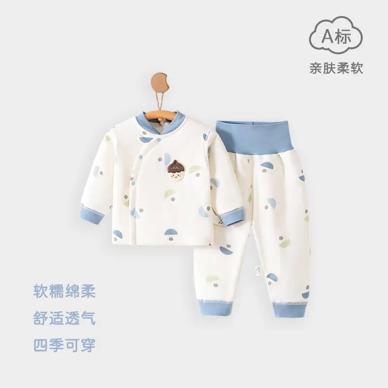 Conjunto de Invierno para Bebés, Estilo Invernal, 80G, Algodón Acolchado, Clase A, Cintura Alta, Protección Abdominal, Conjunto de Dos Piezas
