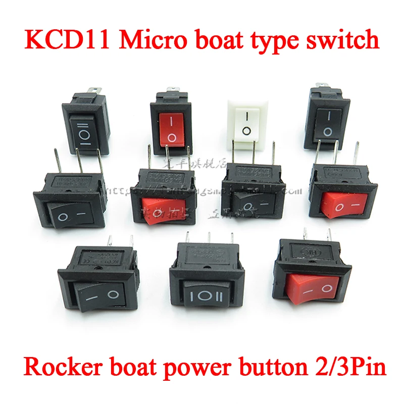 (Yue Tiantai) 10PCS KCD11 Ship type switch small power button 10*15MM microswitch 2/3P 2/3D 3A250V