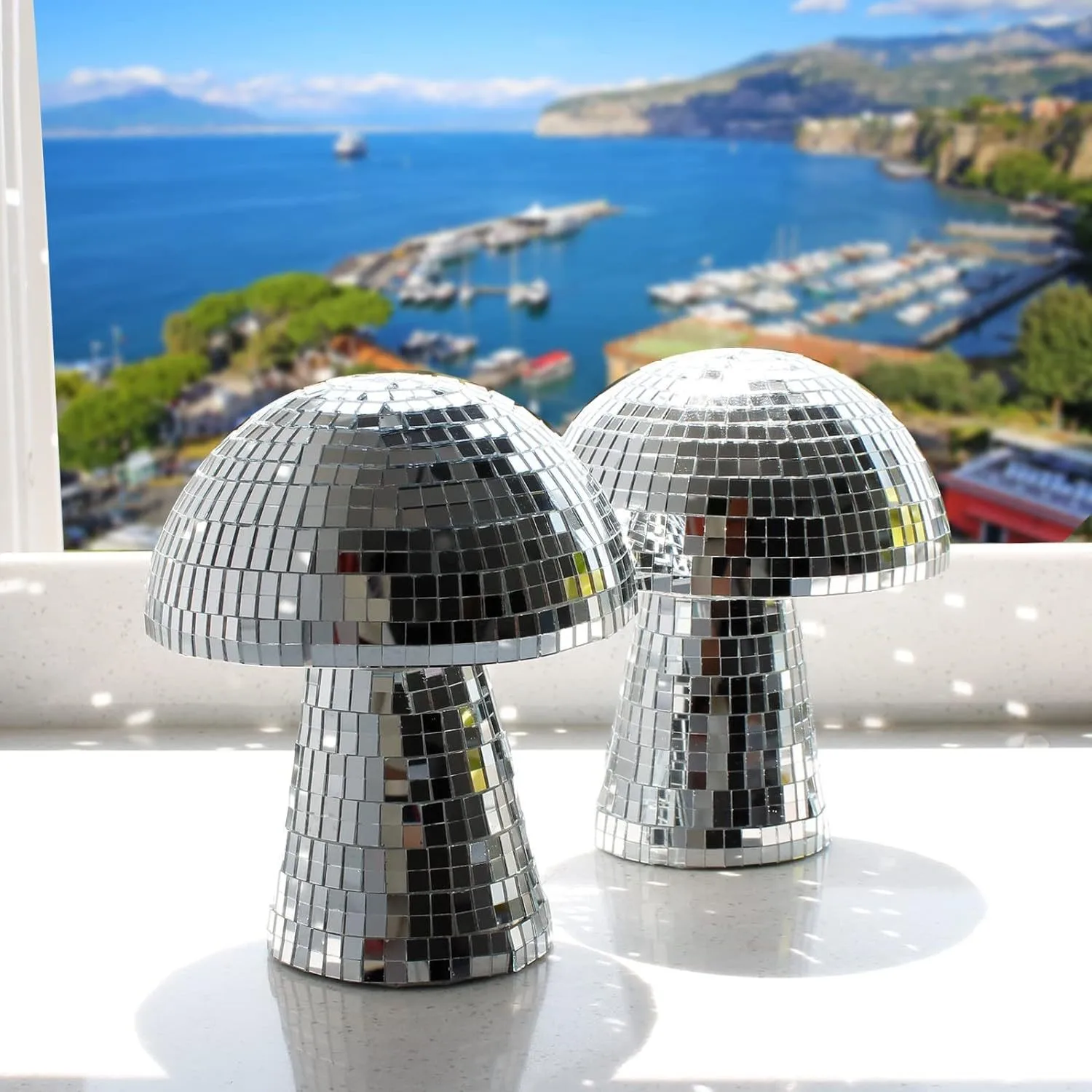 Mushroom Disco Ball Mirror Reflective Home Decoration Crafts Mushroom Ornaments Technology Bar