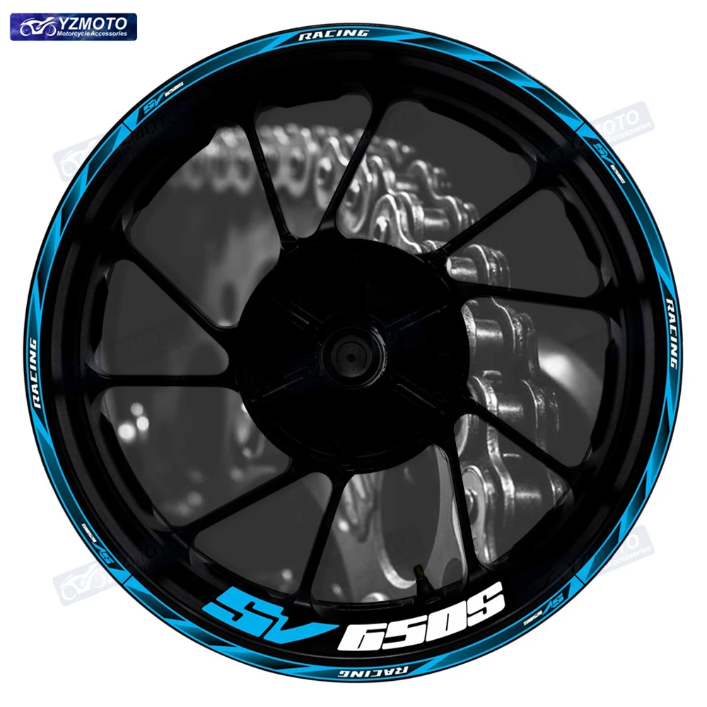 For SV 650 S SV650S Motorcycle 17 Inch Front And Rear Racing Wheel Stickers Car Reflective Rim Motorbike Hub Tape Decal Sticker