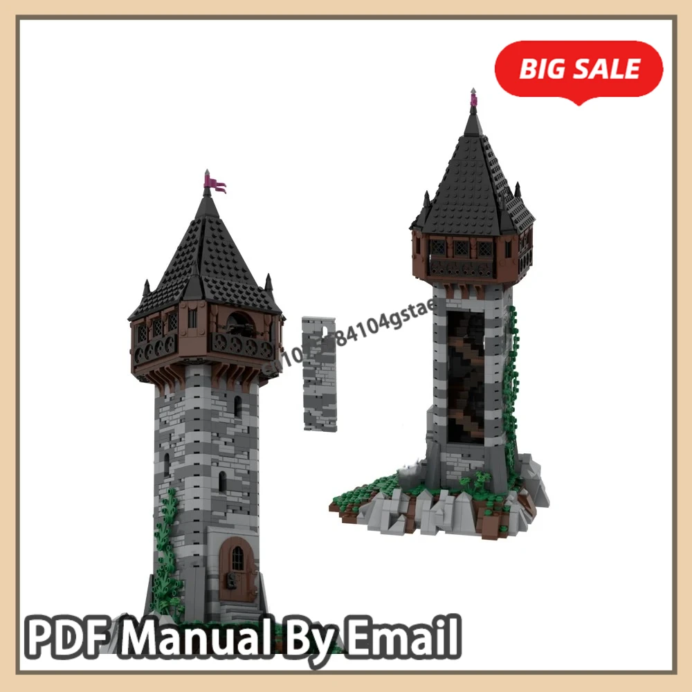 

Креативный средневековый замок, башня, дом, здание, модульные строительные блоки, праздничный рождественский подарок