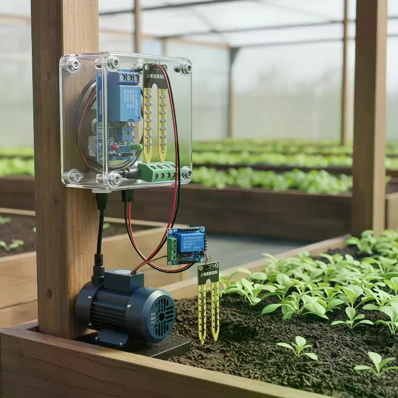 Capacitive Soil Moisture Sensor Kit With Relay Module For DIY Gardening Watering Automatic Irrigation Detection Smart System