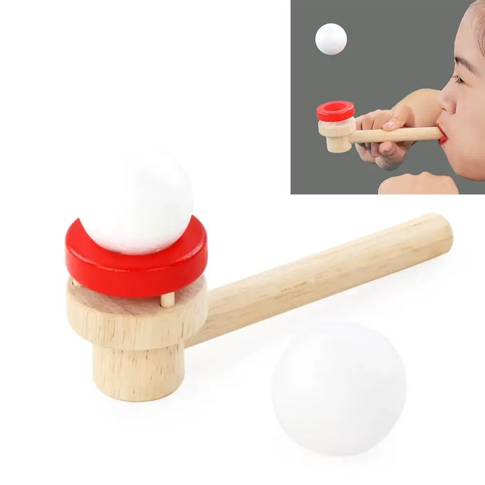 Wooden Hanging Ball Blower Intellectual Toy Educational Floating Blow Pipe Balls Blowing Floating Ball Toy