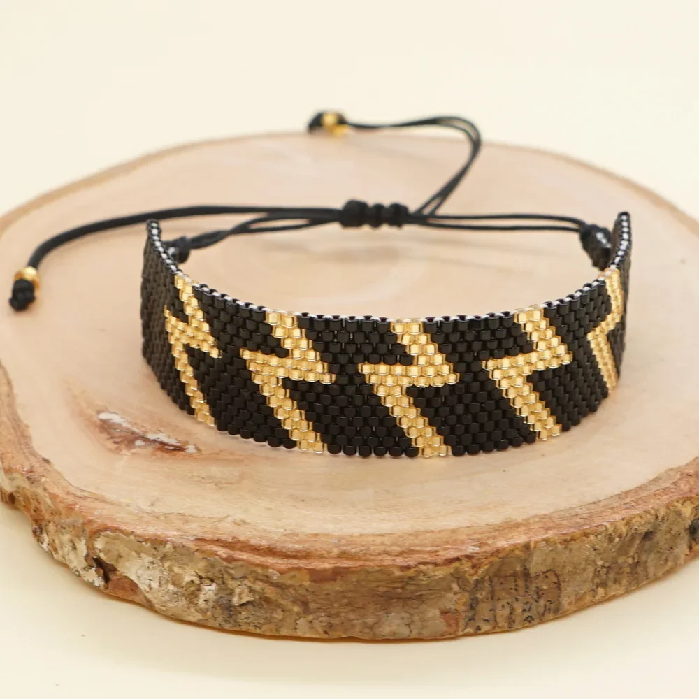 

Rice Ball Bracelet Hand woven fashion lightning pattern Simplicity Bohemia Adjustable Unisex Beaded Bracelet