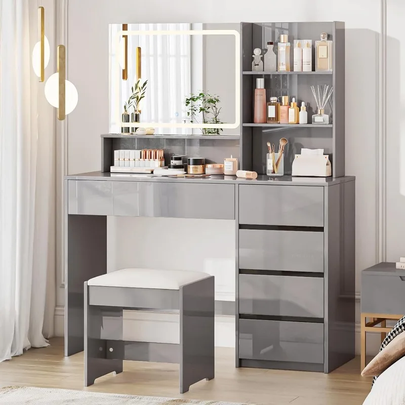 Mesa de vaidade de alto brilho de 45