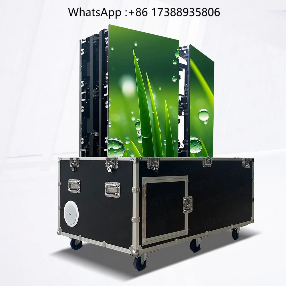 New Model JCT PFC-4M Flight Case Mobile Outdoor Advertising LED Foldable Screen 5000cd Brightness 1 Year Warranty