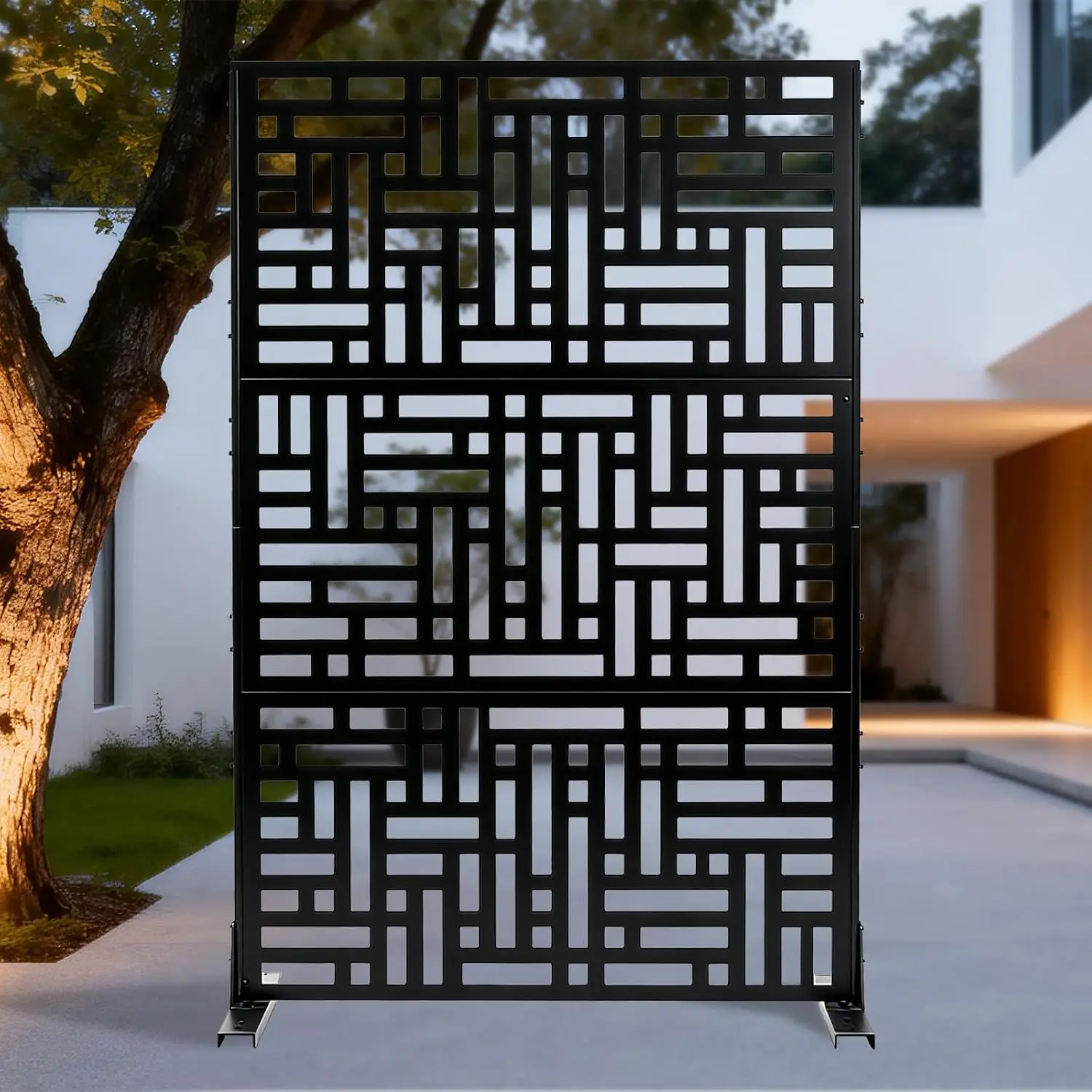 Metal Privacy Screen Outdoor, 72"h×47"w Balcony Patio Privacy Screen