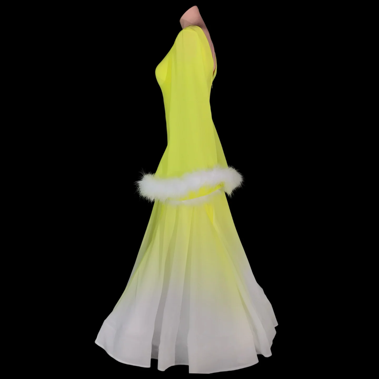 Latin Dance Adult Children'S Dress AB Stone High-End Custom Modern Clothing Goose Yellow Cha Tango Women'S Clothing