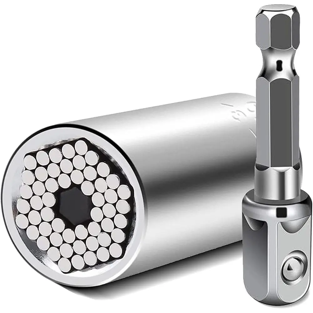 

Multi-Size Universal Socket Wrench Set - Ratchet Tool with Drill Adapter for Efficient Mechanical Operation, 1/4'' to 3/4