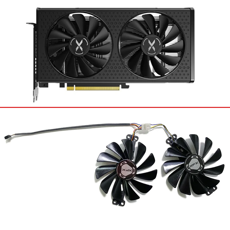 พัดลมทำความเย็นสำหรับ XFX RX 6600 XT GPU Speedster swft 210 RX 6600 XT RX 6600 8G แฟนการ์ดเกม FDC10U12S9-C Radeon