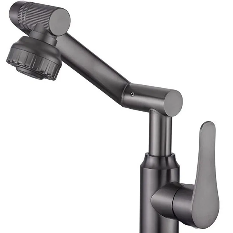 1080° Swivel Universal Faucet Mechanical Arm Faucet Bathroom Splashproof Faucet Multifunctional Stream Sprayer Hot Cold Mixer