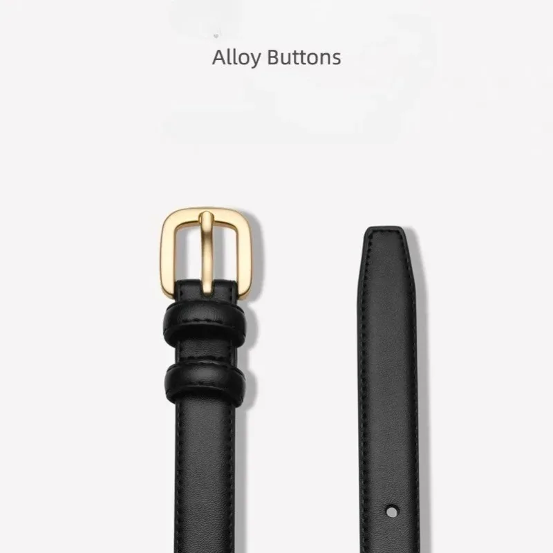 Cinturón de moda informal con sensación simple y de alta gama, cinturón de doble bucle con hebilla de aguja adecuado para uso diario