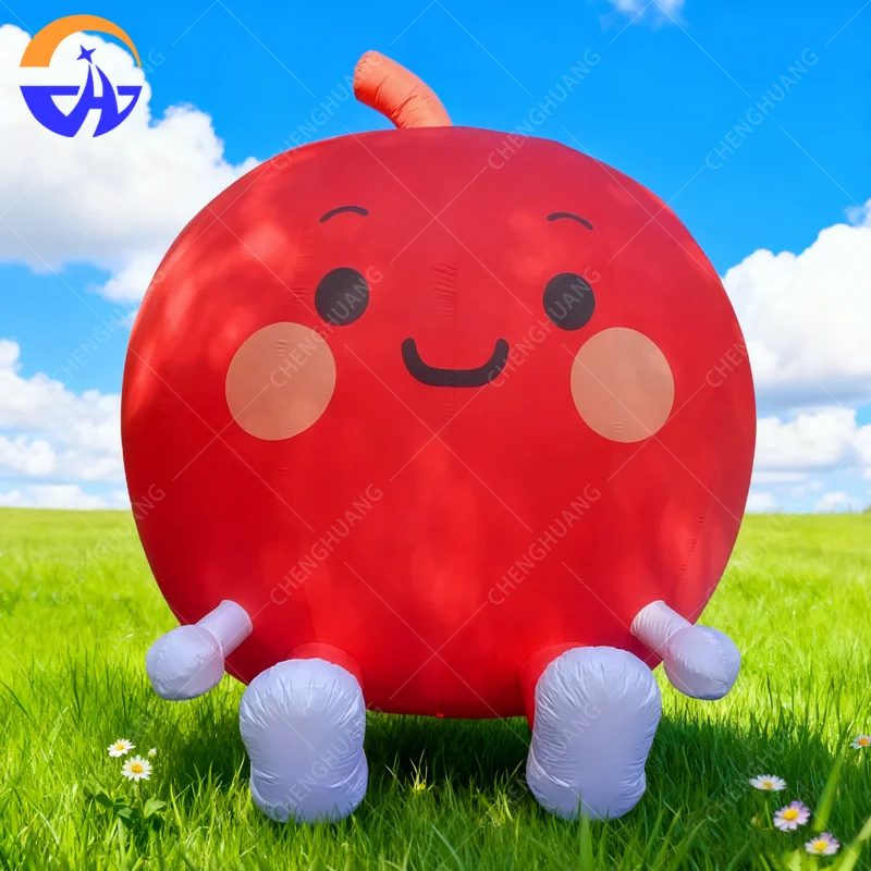 

Надувная мультяшная модель-талисман в виде красного яблока для рекламы и декораций на тематических мероприятиях в открытых торговых центрах