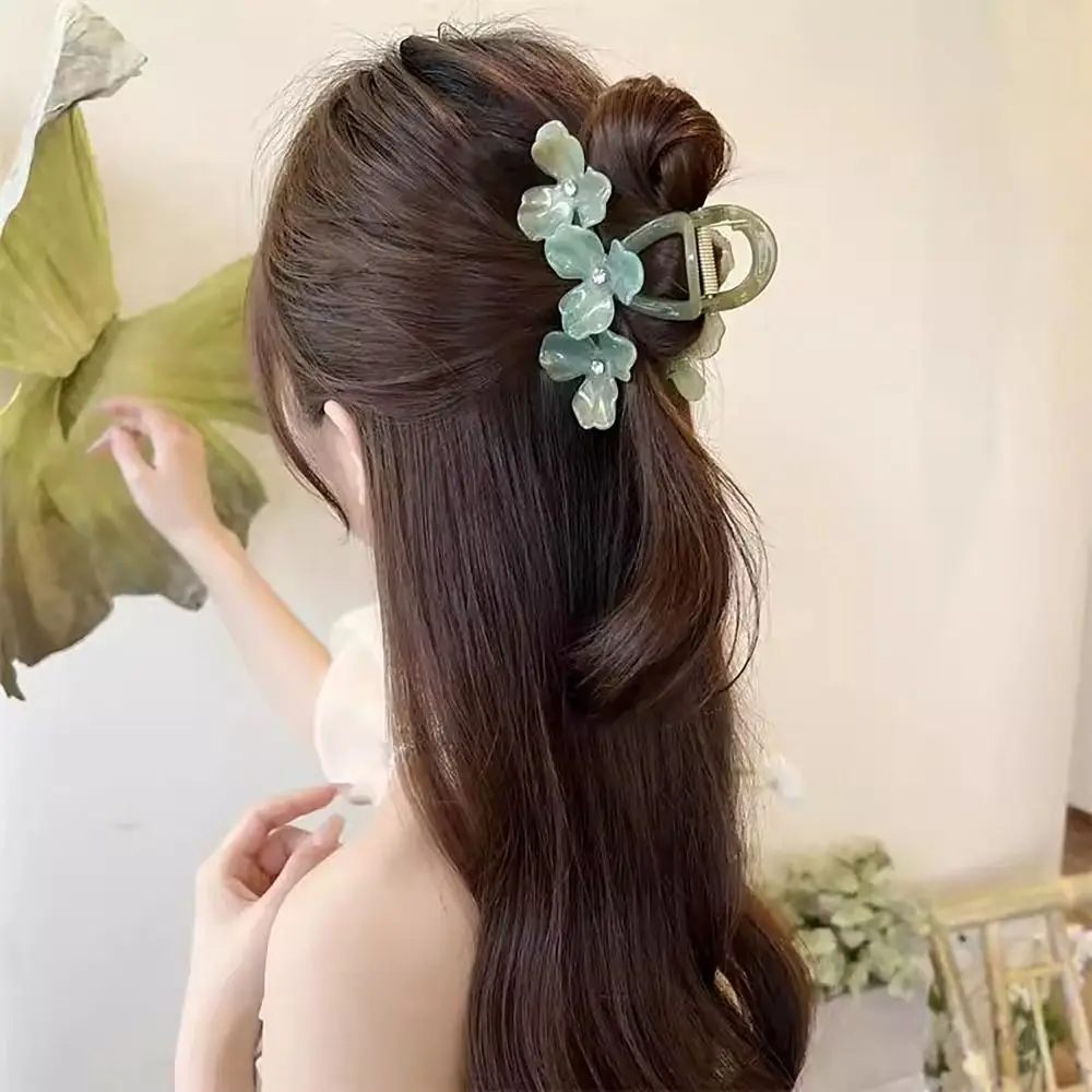 Flower Shape Shark Clip Fashion High Elasticity Headdress Hair Clip Korean Style Hair Accessories Ponytail Hair Clip Women