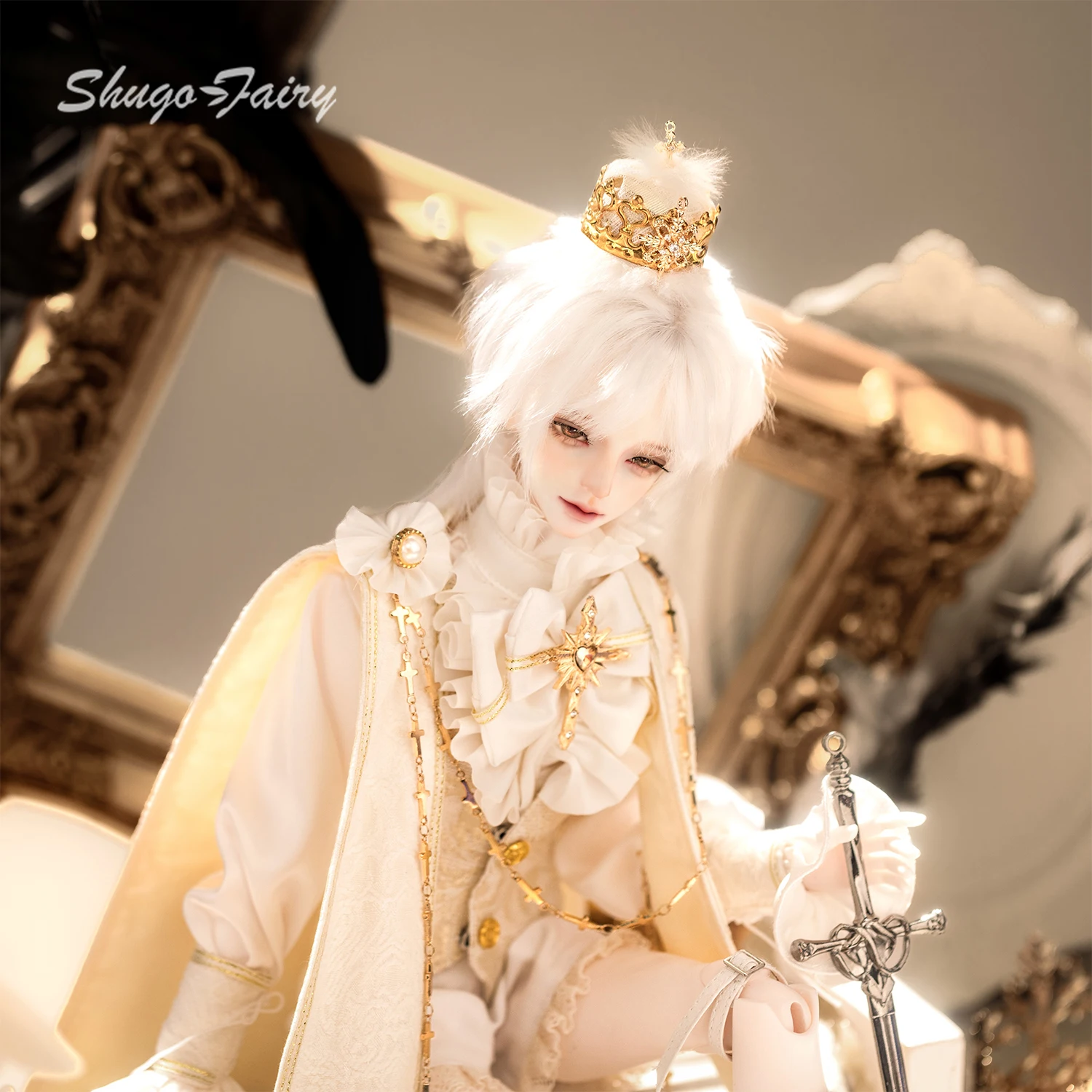 BJD 인형 1/4 아오키 풀세트 B 스컬프트 부드러운 외모 모델 젊은 남성 얼굴 신화 레진 20세기 유럽 귀족 왕자