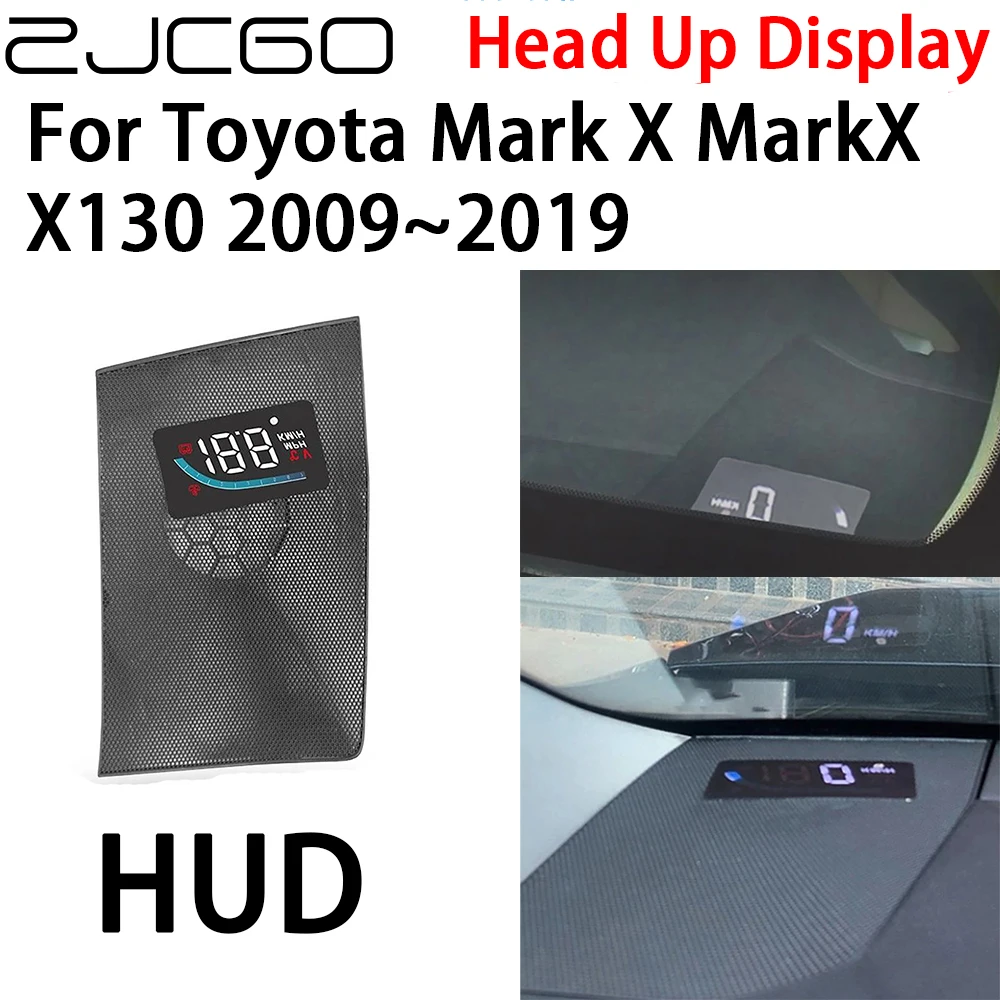 ZJCGO Car HUD Head Up Display Speedometer Projector Alarm Electronic Accessories for Toyota Mark X MarkX X130 2009~2019