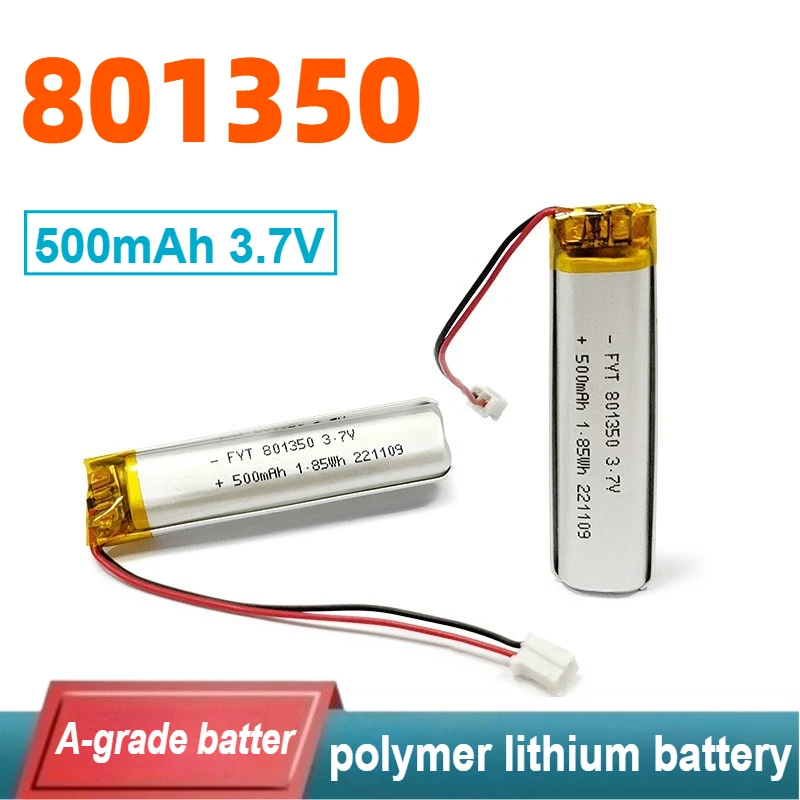 

1-10pcs 801350 500mAh 3.7V Battery Lithium Polymer Li Po Battera for Speaker Bluetooth Headset 081350 Rechargeable Cell