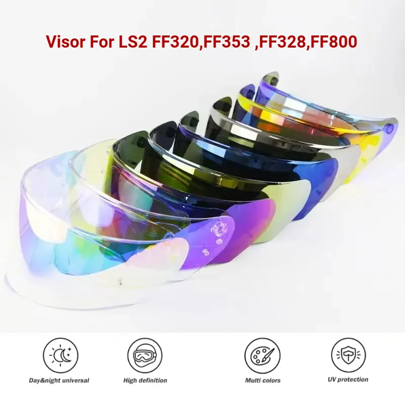 Photochromic Replacement Helmet Visor Shield, Aftermarket PC Lens for LS2 FF320 FF353 FF328 FF800 Full‑Face Helmet Accessories