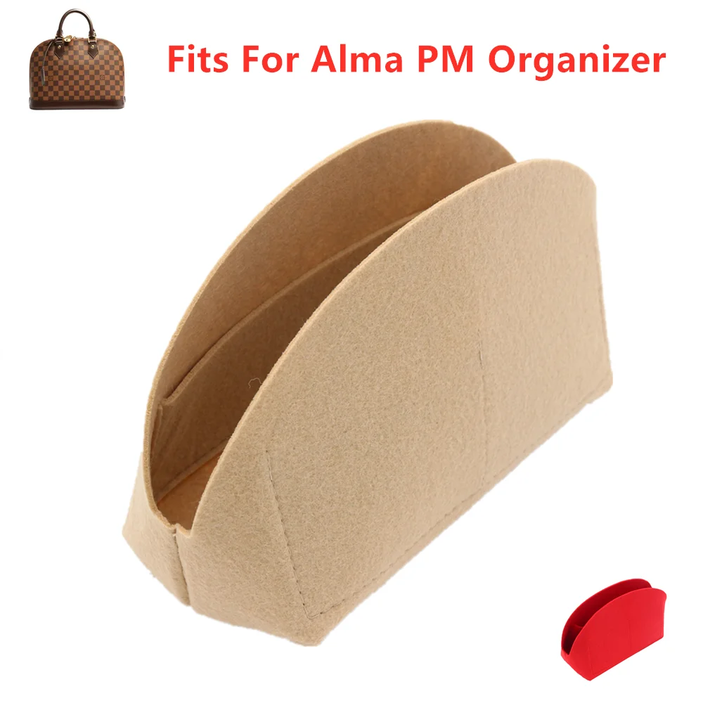 Fits For Alma PM Insert Bags Organizer Makeup Handbag Organize Travel Inner Purse Portable Cosmetic Base shaper Shell organizer