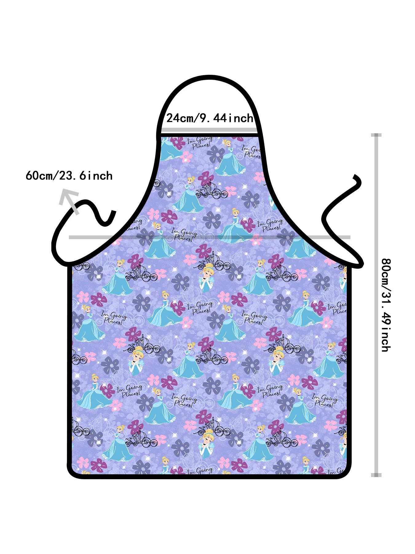 Disney Cartoon Dalmatian Print Bib Apron - Adjustable One Size Design, Durable Polyester Material, Non-Stretch Fabric, Great for