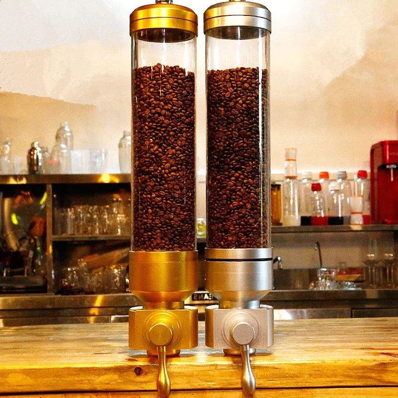 Coffee Bean Dispenser 1800G Airtight Storage Organizer Dry Grain Wall Mounted Acrylic Container Dispenser Coffee Beans