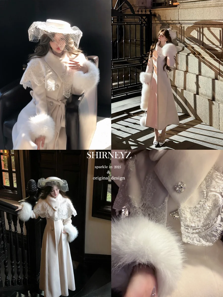 

Оригинальное шерстяное пальто Irneyz средней длины, плотное, в стиле Rich Girl, зимняя верхняя одежда во французском стиле, с длинными рукавами