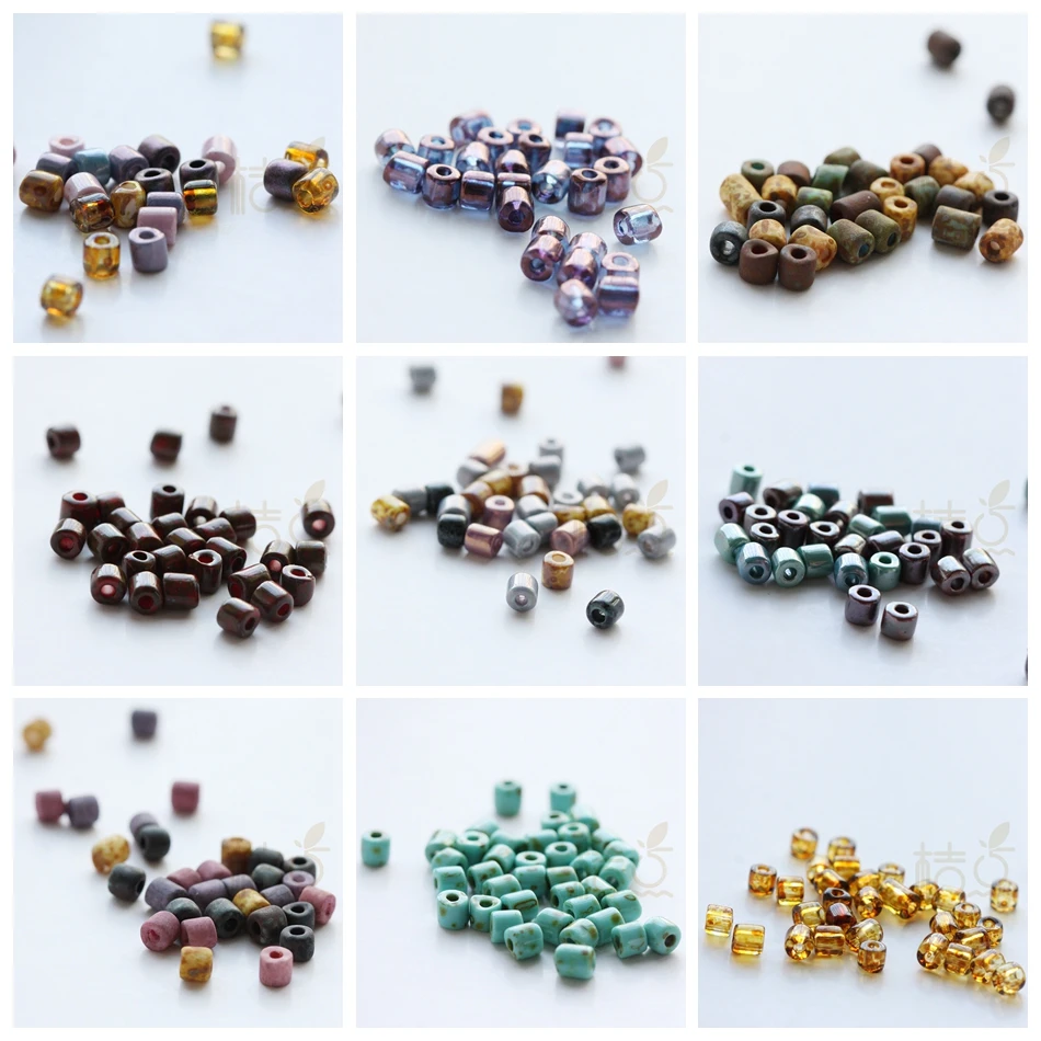 5 Grams Czech Bugle Seed Beads  - Varies Vintage Colors 4mm (BONMIXE)