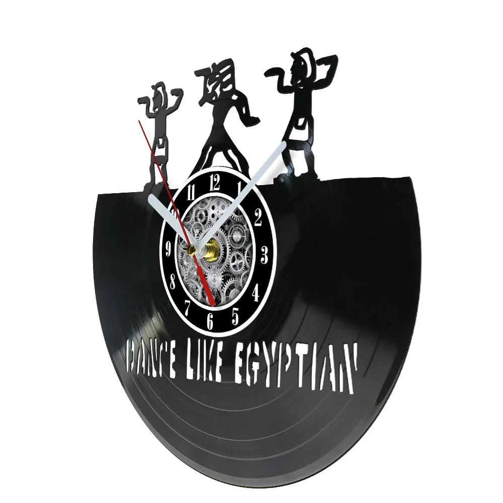 Dance Like Egyptian Retro Music Album Laser Cut Longplay Wall Clock For Music Studio Handicraft Art Carved Vinyl Record Clock