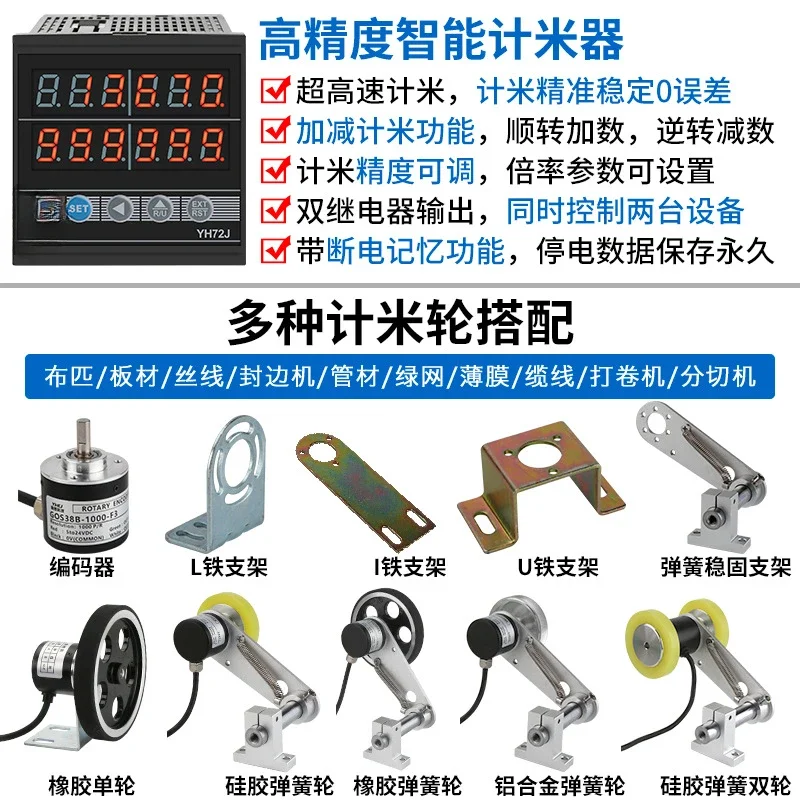 Metre Counter Electronic Digital Display Roller Type High Precision Encoder Controller Length Counter Edge Banding Machine