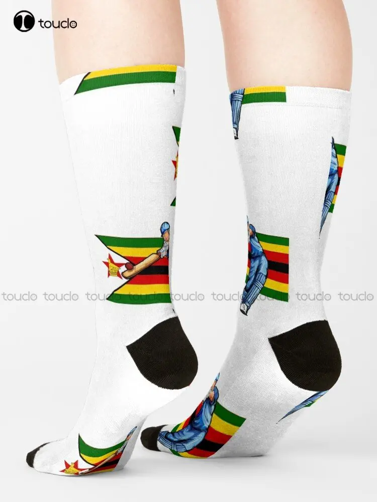 Zimbabwe Cricket Socks Cycling Socks Personalized Custom Unisex Adult Teen Youth Socks Street Skateboard Socks Custom Gift Funny