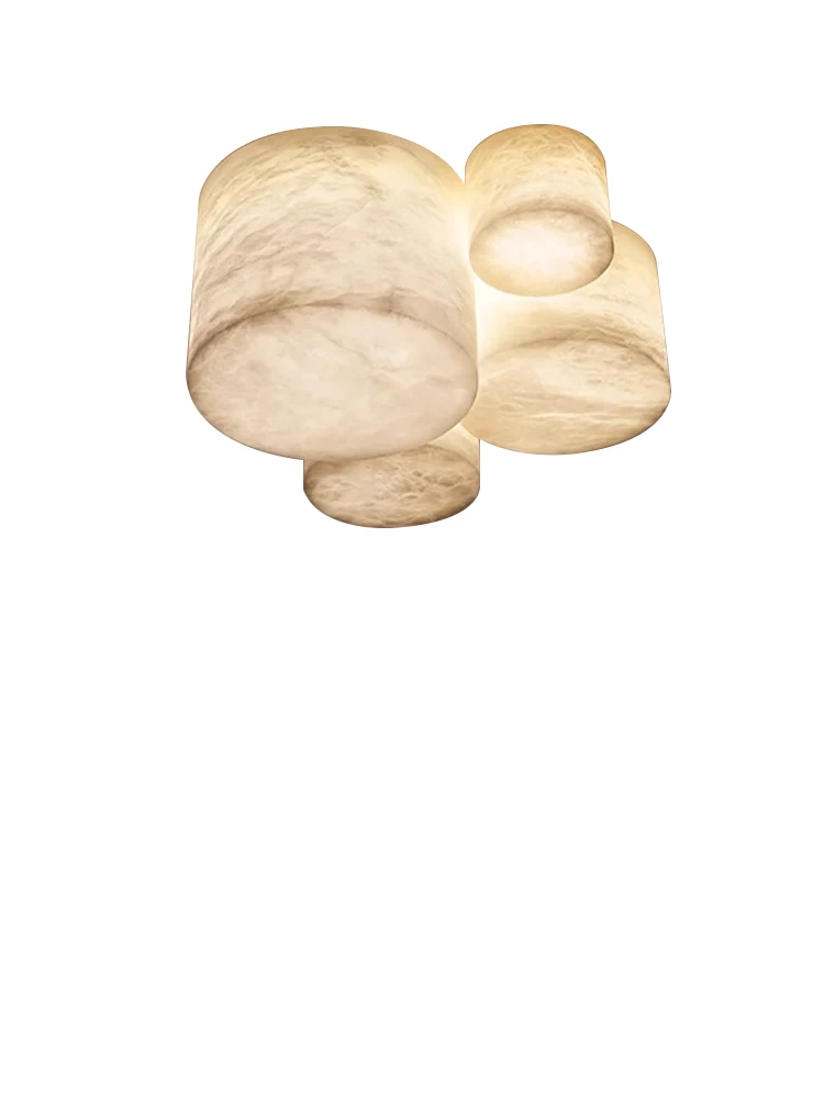 

2025 New Design Modern Decoracion Hogar Small Marble Ceiling Lamp Led Spanish Marble Lustres for Bedroom Hallway