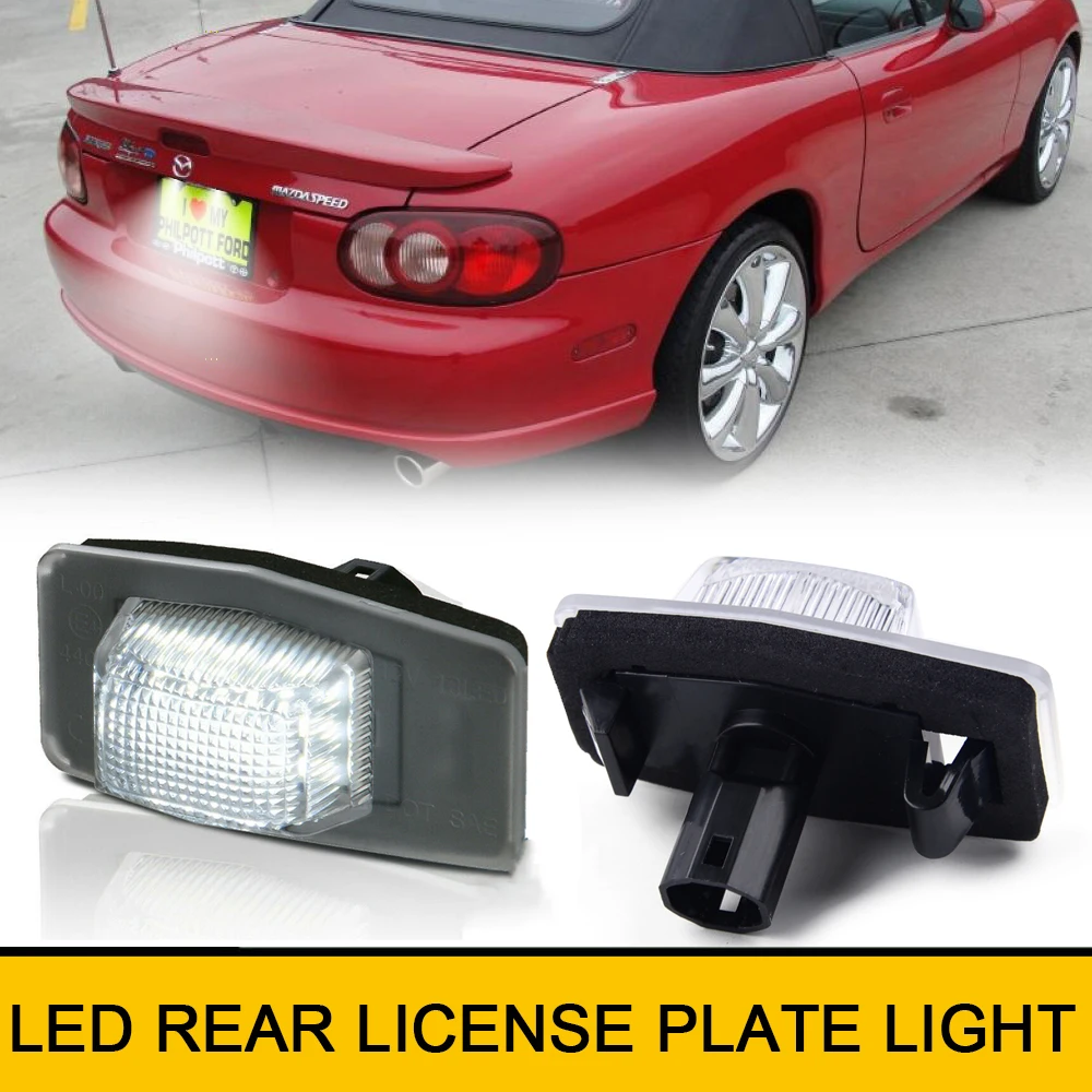 

6000K For Mazda 323 Protege Allegro Familia Miata MX-5 Roadster Tribute MPV LED Rear Tail License Number Plate Lights Canbus