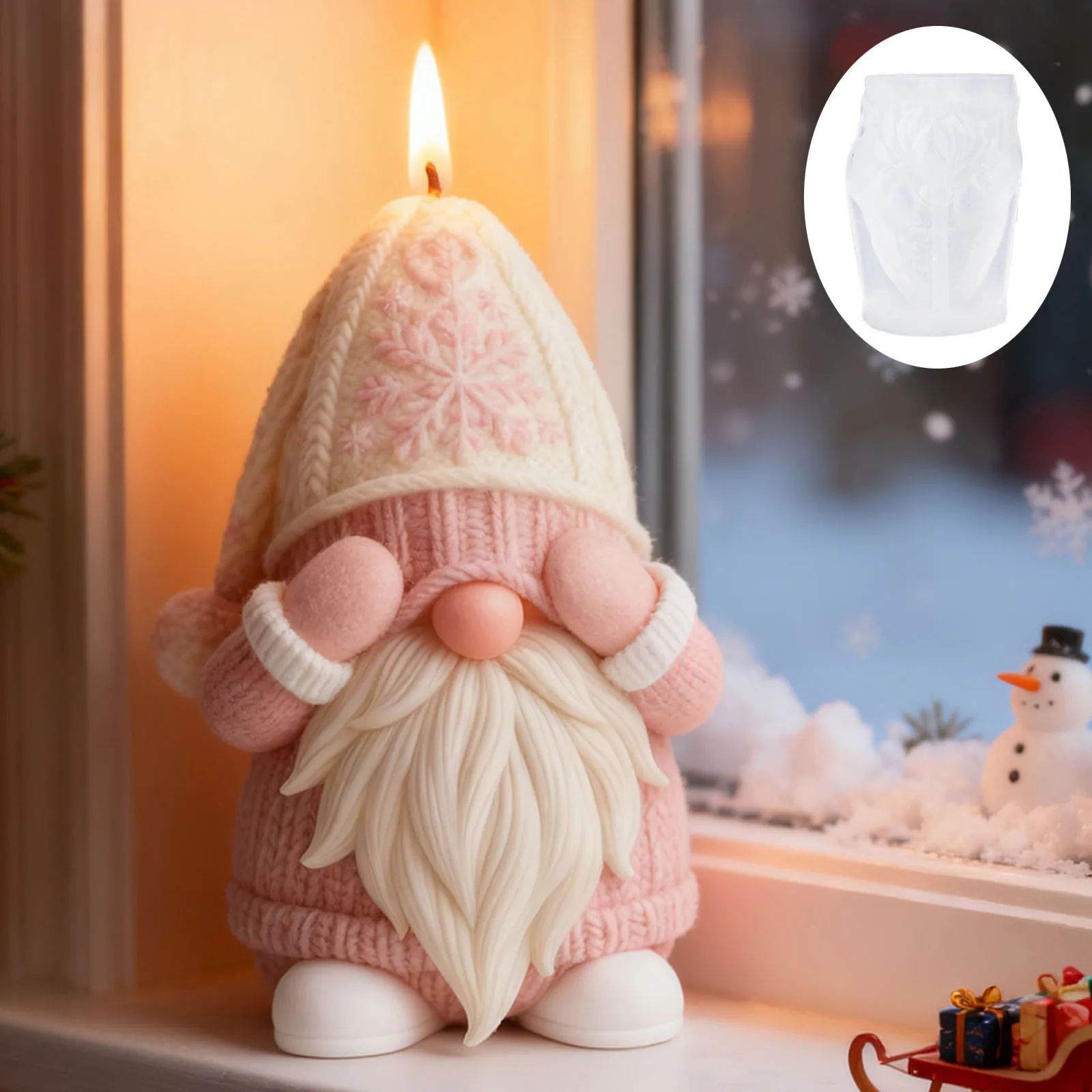 These adorable Santa Claus candle molds feature exquisitely detailed Santa's beard and snowflake patterns. They are easy to demo
