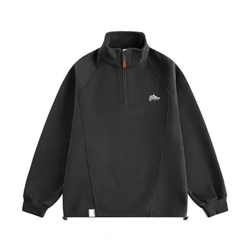 

Простота на молнии в стиле пэчворк, уличные толстовки, толстовки, весенне-осенние свободные трендовые топы с длинными рукавами, повседневная корейская мужская одежда