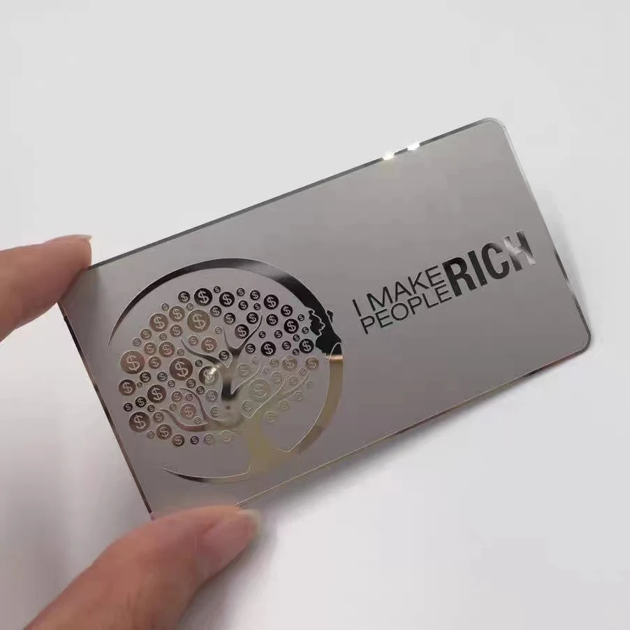 

Silver Mirror Finish Blanks Metal Business Cards