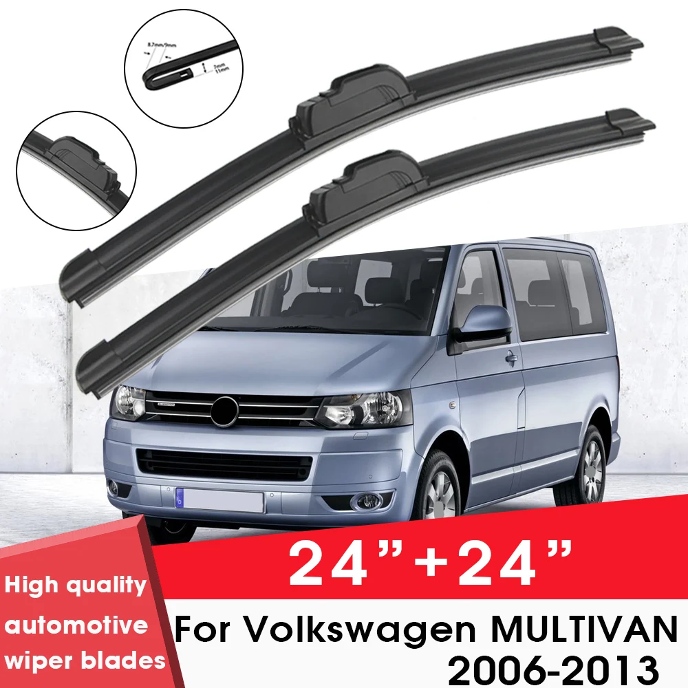 

Car Wiper Blades For Volkswagen MULTIVAN 2006-2013 24"+24" Windshield Windscreen Clean Naturl Rubber Car Wipers Accessories