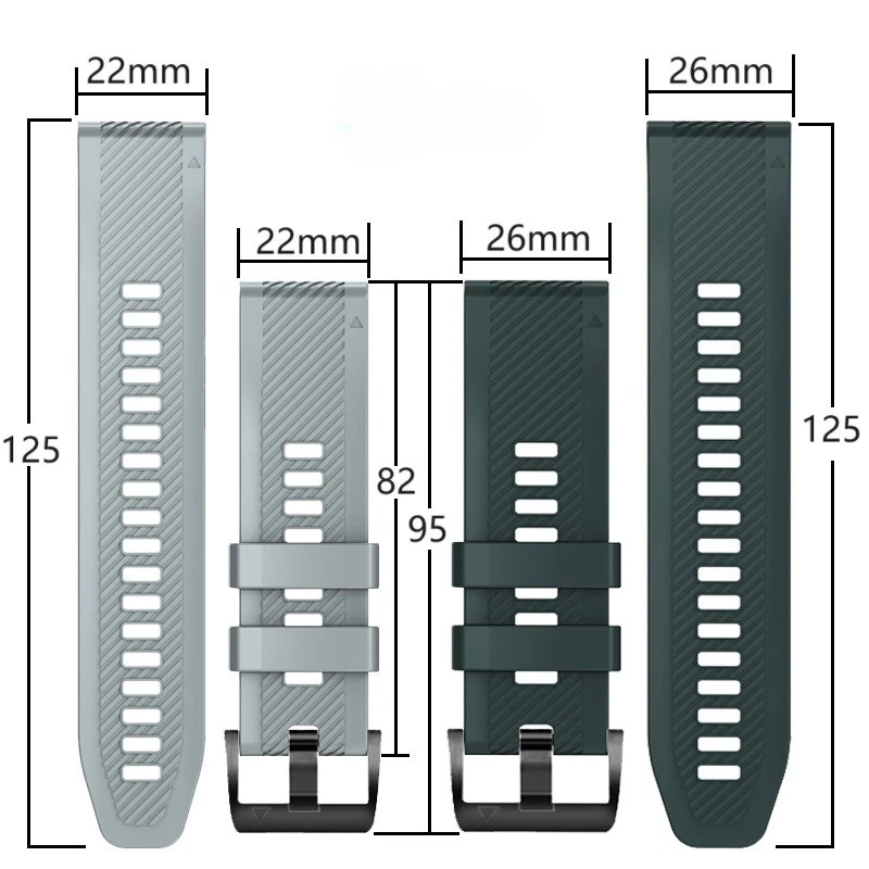QuickFit 22mm 26mm silicone Strap For Garmin Fenix watch 8 47 51mm 7 7X 6 6X 5 5X Enduro 2 3 COROS VERTIX 2 2S Replacement Band