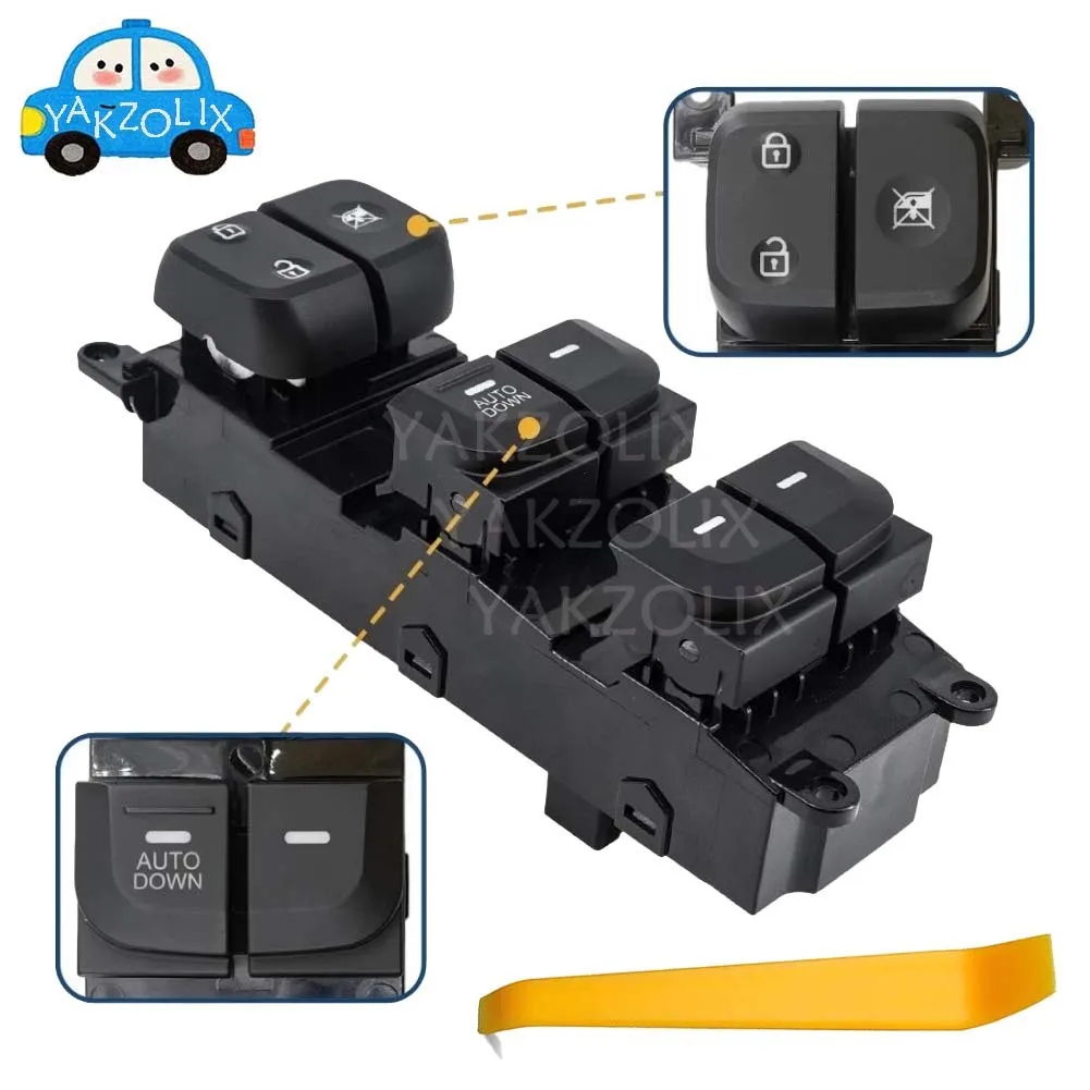 For Hyundai i10 Doctor 10 Places Ear 1.0 sx 2013 2014 2015 2016 2017 Front Left Electric Power Master Window Switch Button Parts