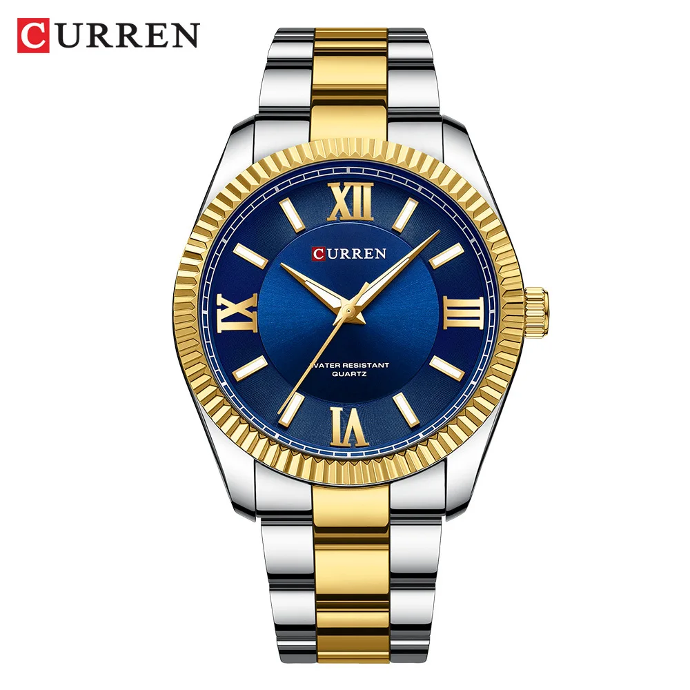 CURREN 8453 Men\'s Quartz Watches Fashion Elegant Simple White Clock Stainless Steel Strap Wristwatch for Male Gift