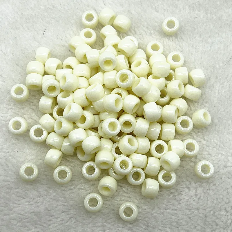 50pcs 6X9mm Big Hole Acrylic Beads Spacer Loose Beads for Jewelry Making DIY Handmade Bracelet Accessories