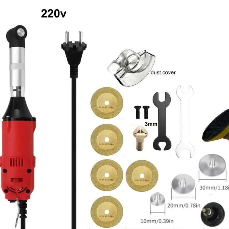 90 Degree Bend Right Angle Polishing Hanging Ceramic Tile Cleaning Tools Jewelry Wood Electric Engraving Motor Grinder Mold