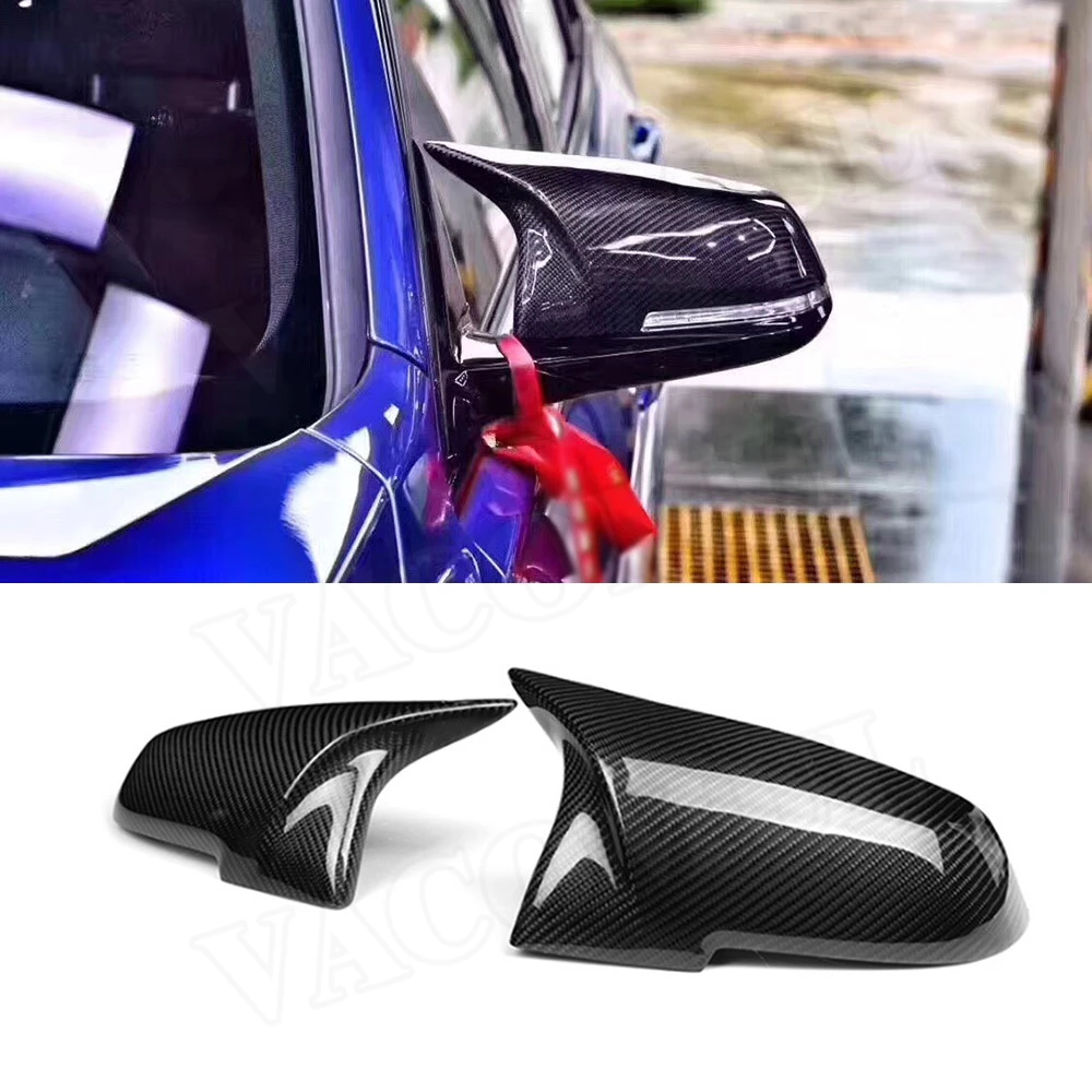 

For 1 2 3 4 Series Carbon Fiber & ABS Rear View Mirror Cover Caps for BMW M3 M4 look F20 F30 F32 F33 F36 X1 E84 12-18 AN Style