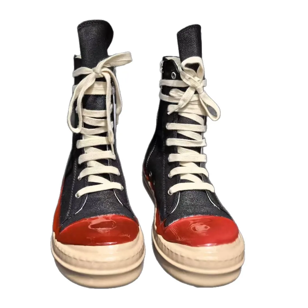 Special Design Ankle Boots Women Lace Up Black White Casual Funky Ladies Shoes High Top Men Canvas Shoes Fashion Sneakers view 5