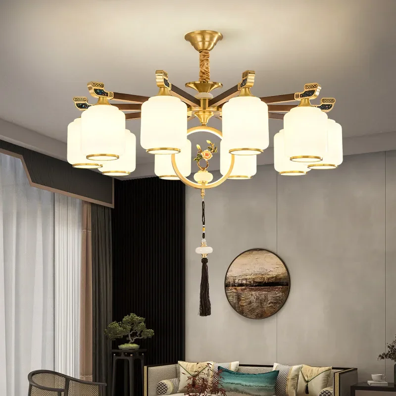 ULANI Contemporary Luxury Brass Pendent Lamp  Chinese style Living Room Dining Room Bedroom Villa Hotel Sample Room Chandelier image 5