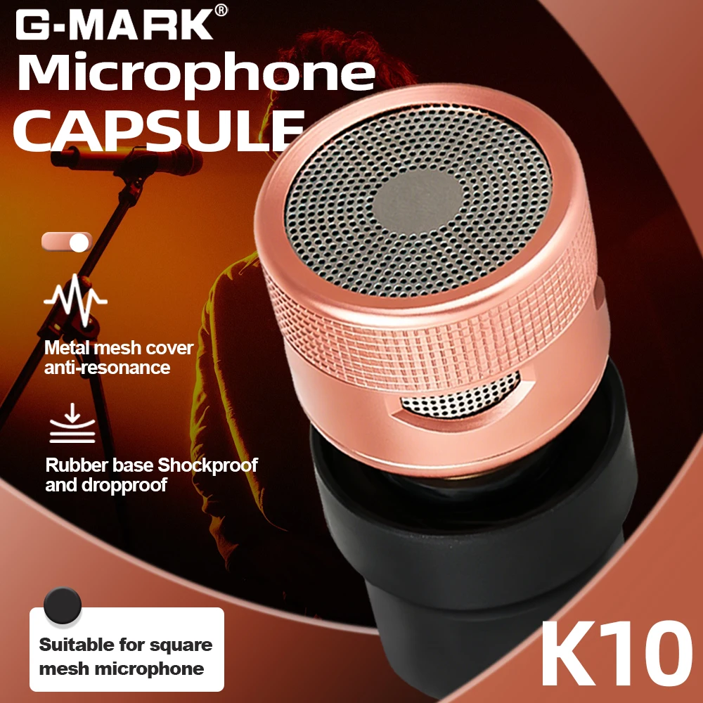 Microphone Capsule G-MARK K10 Microphone Core High Quality KTV Dedicated Dynamic Pickup Sensitivity Performance Metal Sheel