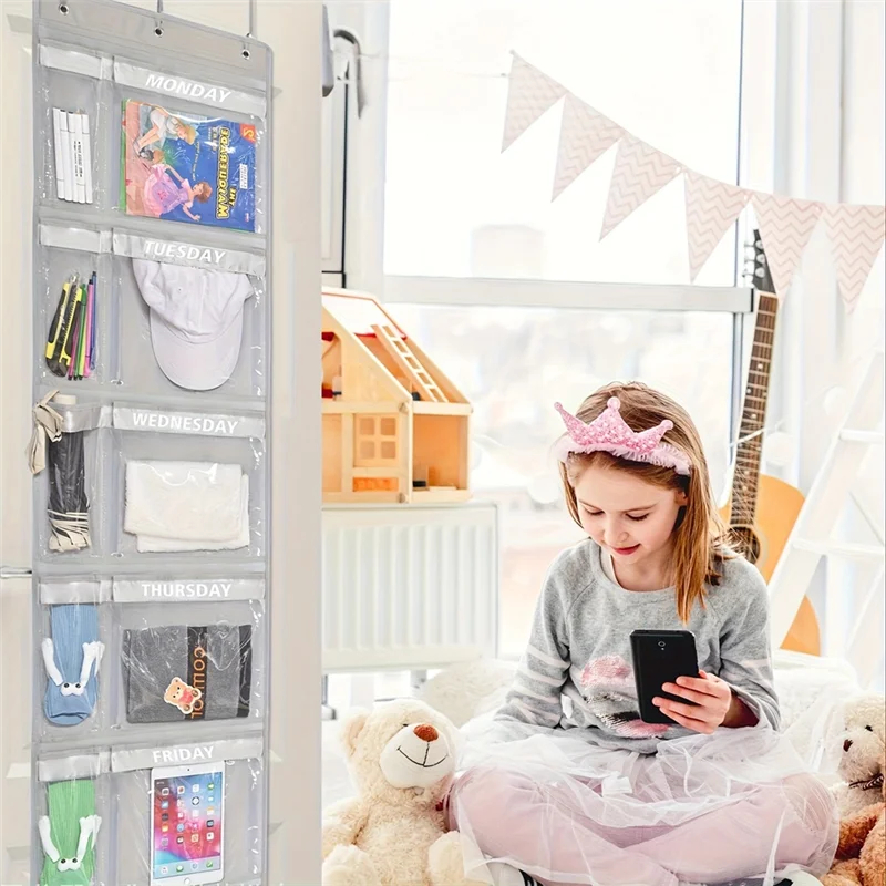 أرفف VOFUN-Closet للأطفال، منظم تعليق للملابس الأسبوعية، تخزين ملابس يوم الأسبوع من الاثنين إلى الجمعة #3